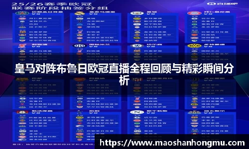 皇马对阵布鲁日欧冠直播全程回顾与精彩瞬间分析